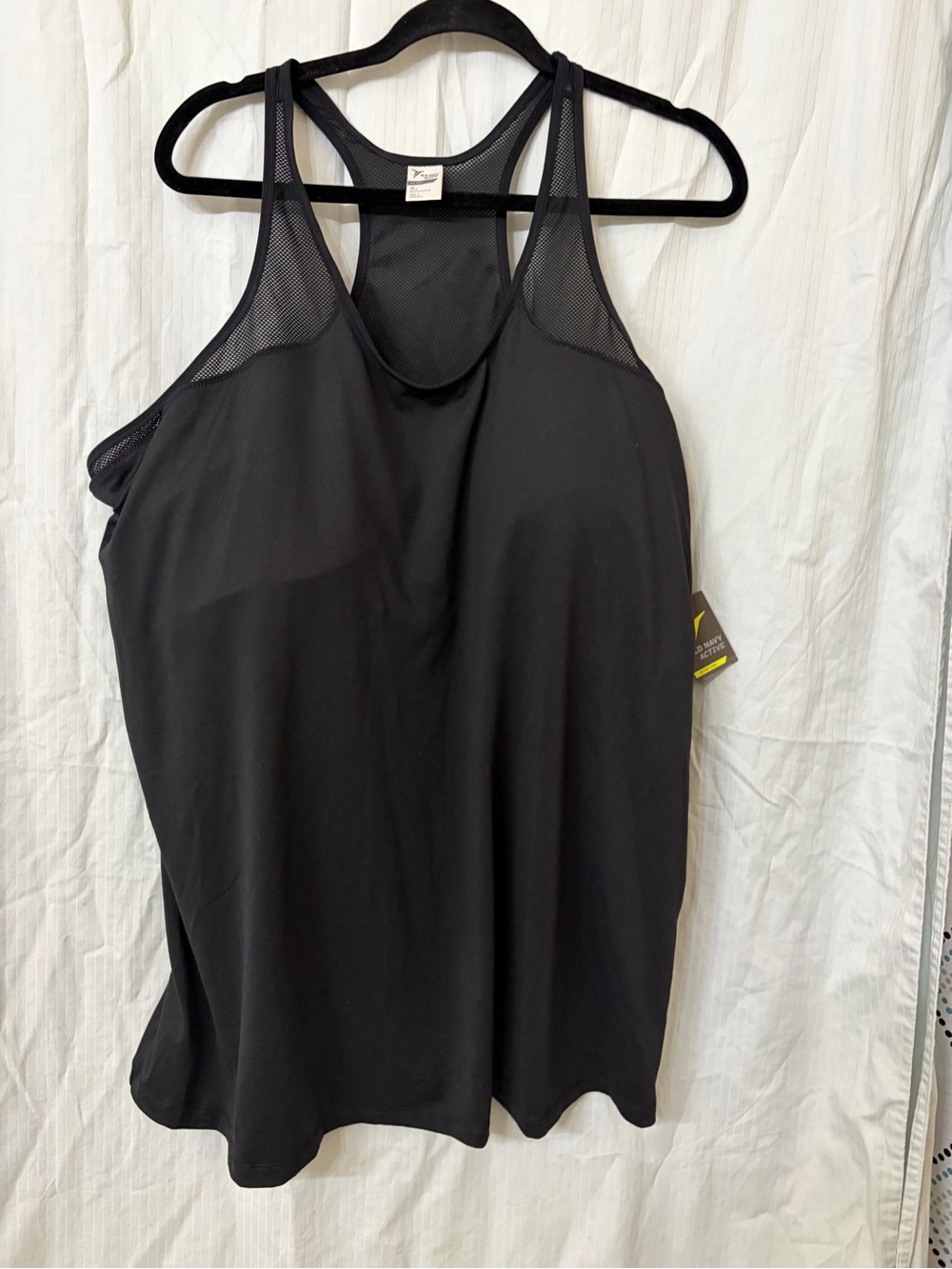 Old Navy Black Racerback Tank with Mesh Yoke
